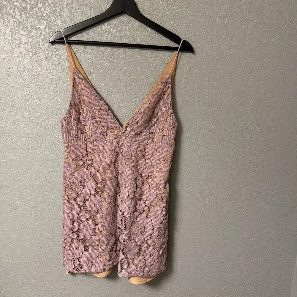 Free People Dangerous Lace Mini Dress Purple Size 6